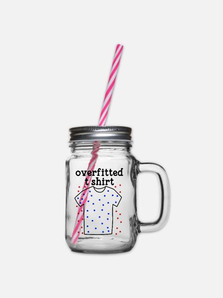 Machine Learning Overfitted T-Shirt - Henkelglas mit Schraubdeckel - Klar