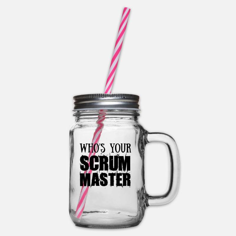 Scrum Master Wer ist dein Scrum Master? - Henkelglas mit Schraubdeckel - Klar