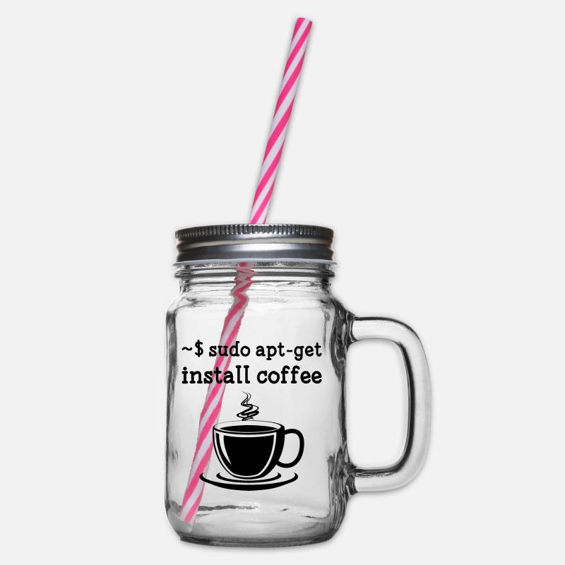 Sudo Apt-Get Install Coffee Linux - Henkelglas mit Schraubdeckel - Klar