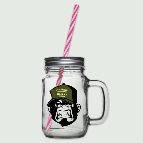Spruch Jugend - Glass jar with handle and screw cap