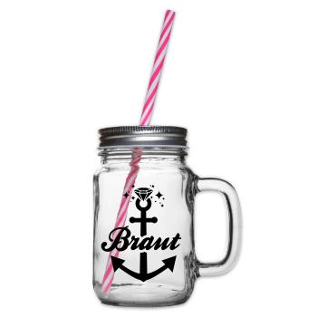 Braut T-Shirt - Junggesellinnenabschieds T-Shirts - Henkelglas mit Schraubdeckel - Klar - Rechts