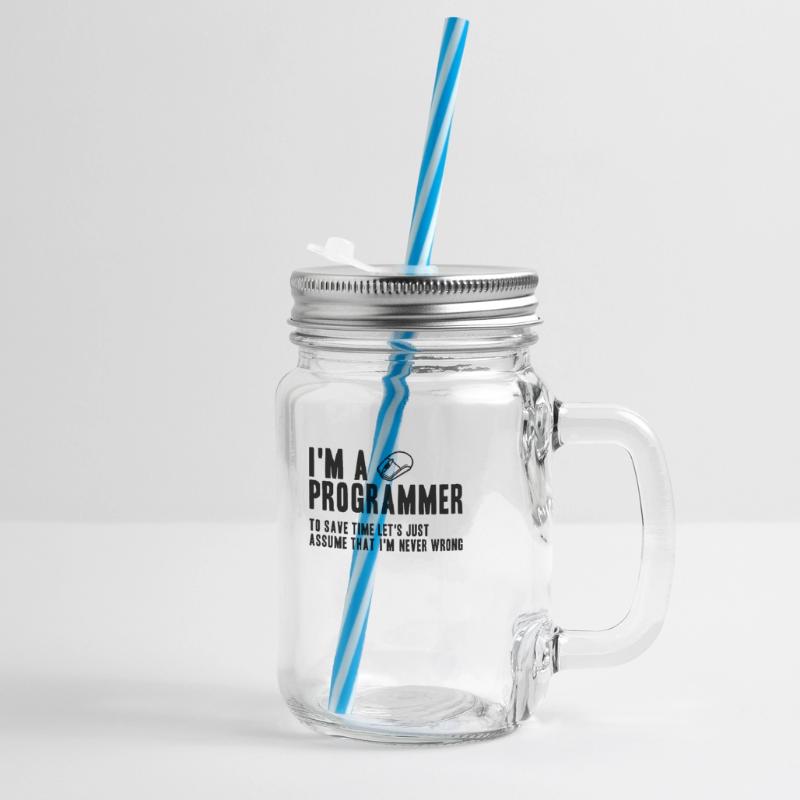 Geschenk für Programmierer Coding Programmer Henkelglas mit Schraubdeckel