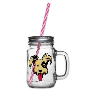 chien caniche dessin 202 - Bocal à boisson - transparent - Droite