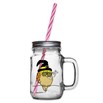 bird_witch_smoke_02 - Henkelglas mit Schraubdeckel - Klar - Rechts