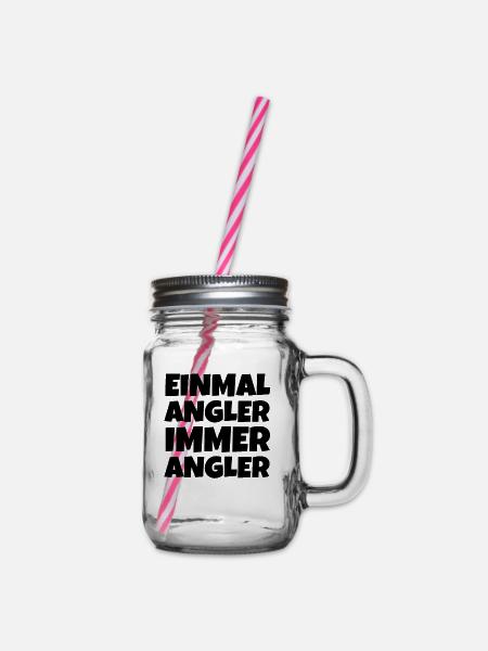 Einmal Angler Immer Angler - Henkelglas mit Schraubdeckel - Klar