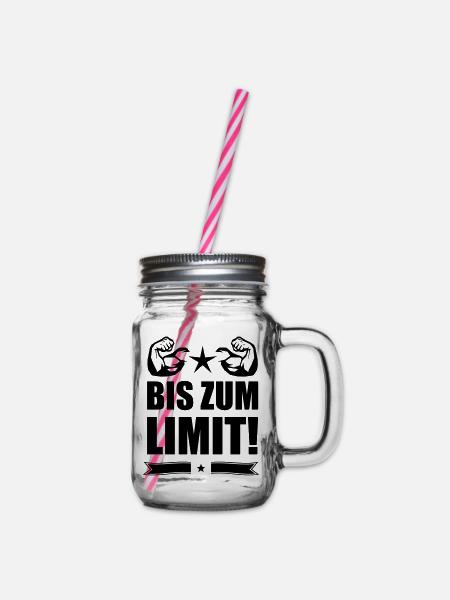 bis zum limit muskeln - Henkelglas mit Schraubdeckel - Klar