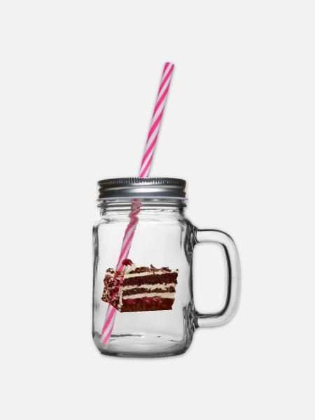 Schwarzwälder Kirschtorte Kuchen Kostüm Karneval - Henkelglas mit Schraubdeckel - Klar