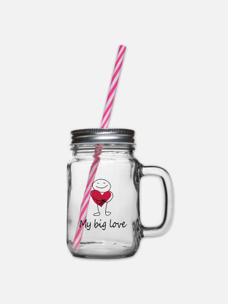 my big love - Henkelglas mit Schraubdeckel - Klar