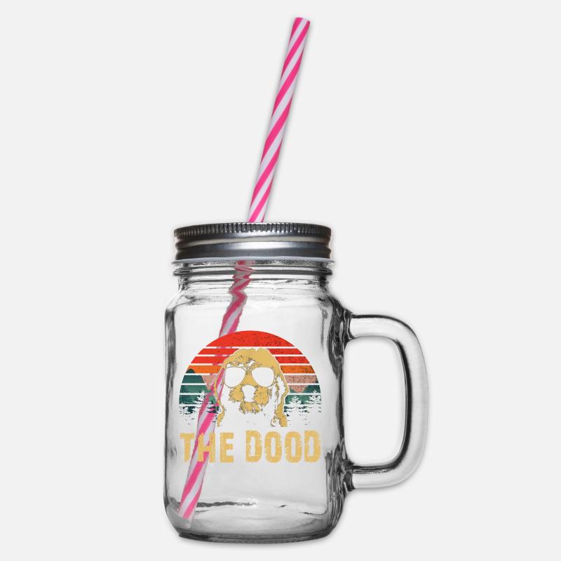 DAS DOOD Goldendoodle - Henkelglas mit Schraubdeckel - Klar