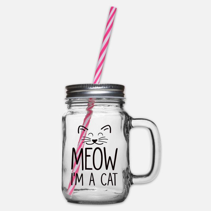 Chat chat visage chat dame chat cadeau - Bocal à boisson - transparent