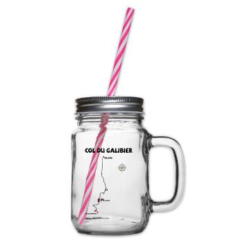Col du Galibier 2642 m serpentine in France - Glass jar with handle and screw cap - clear - Right
