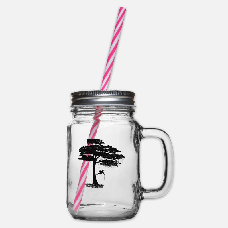 Baumkletterer Design - Henkelglas mit Schraubdeckel - Klar