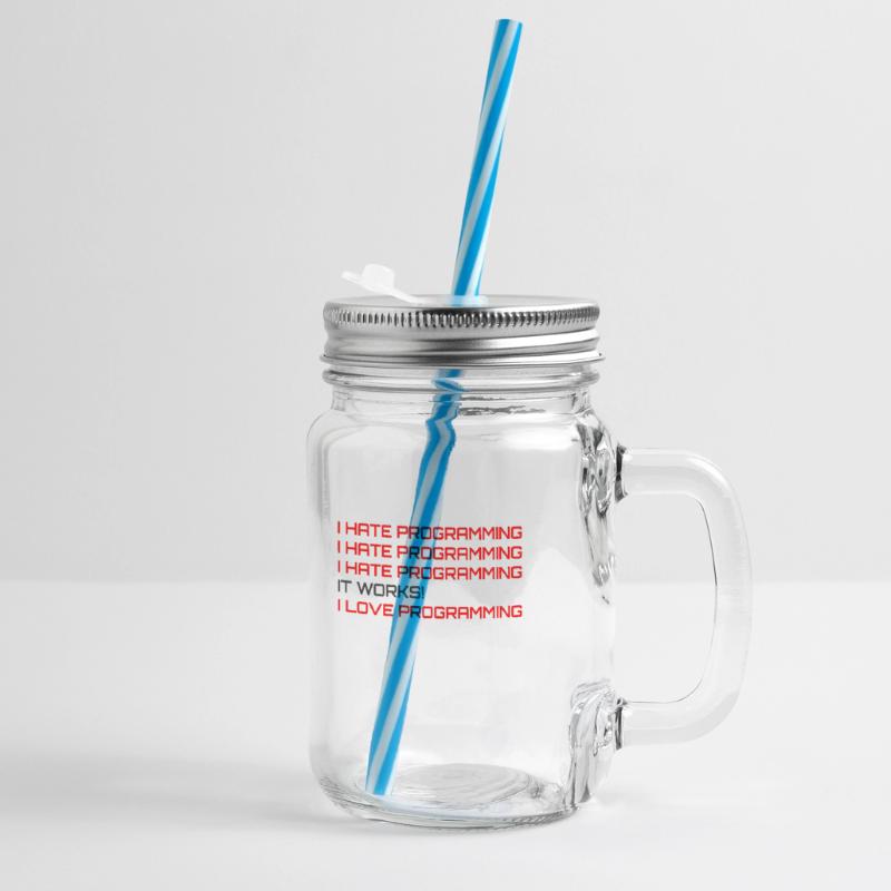 Computer Programmer Coders Software Engineers Gift Glass jar with handle and screw cap