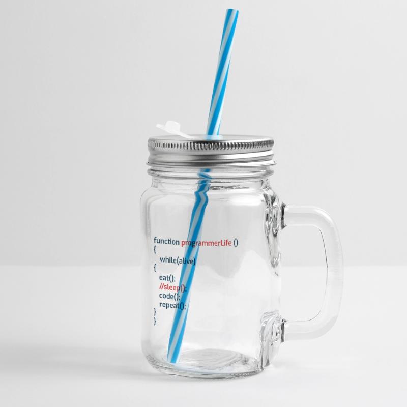 Computer Programmer Coders Software Engineers Gift Glass jar with handle and screw cap