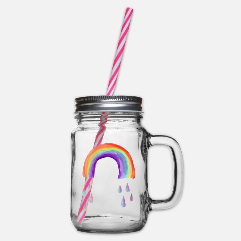 Regenbogen - Henkelglas mit Schraubdeckel - Klar