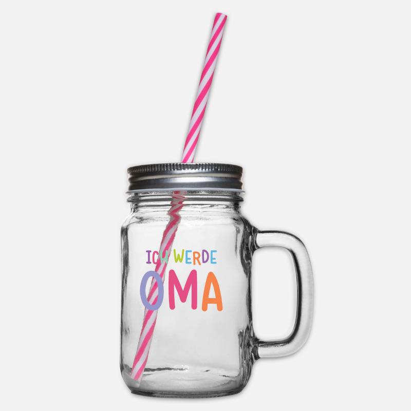 Ich werde Oma - Henkelglas mit Schraubdeckel - Klar