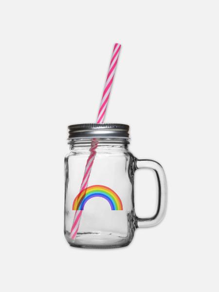 Rainbow - Henkelglas mit Schraubdeckel - Klar