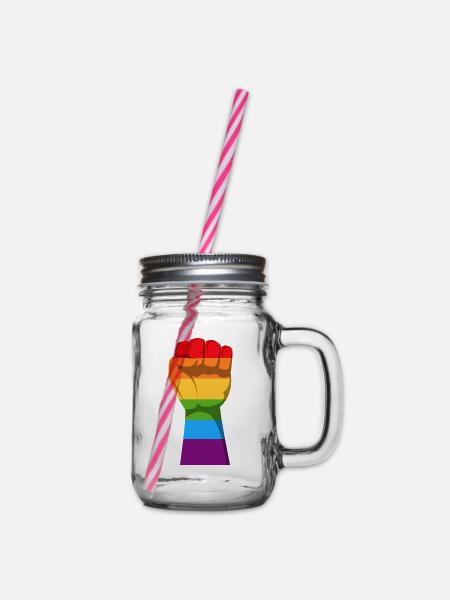 Rainbow - Henkelglas mit Schraubdeckel - Klar