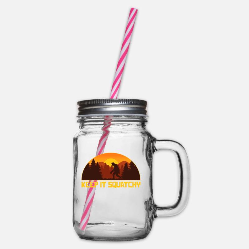 Keep It Squatchy Shirt - Glass jar with handle and screw cap - clear