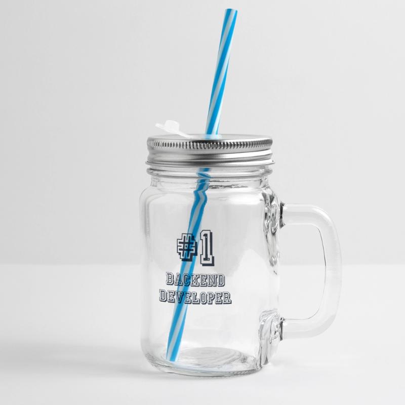 #1 Backend Developer Developer Coder Programmierer Henkelglas mit Schraubdeckel