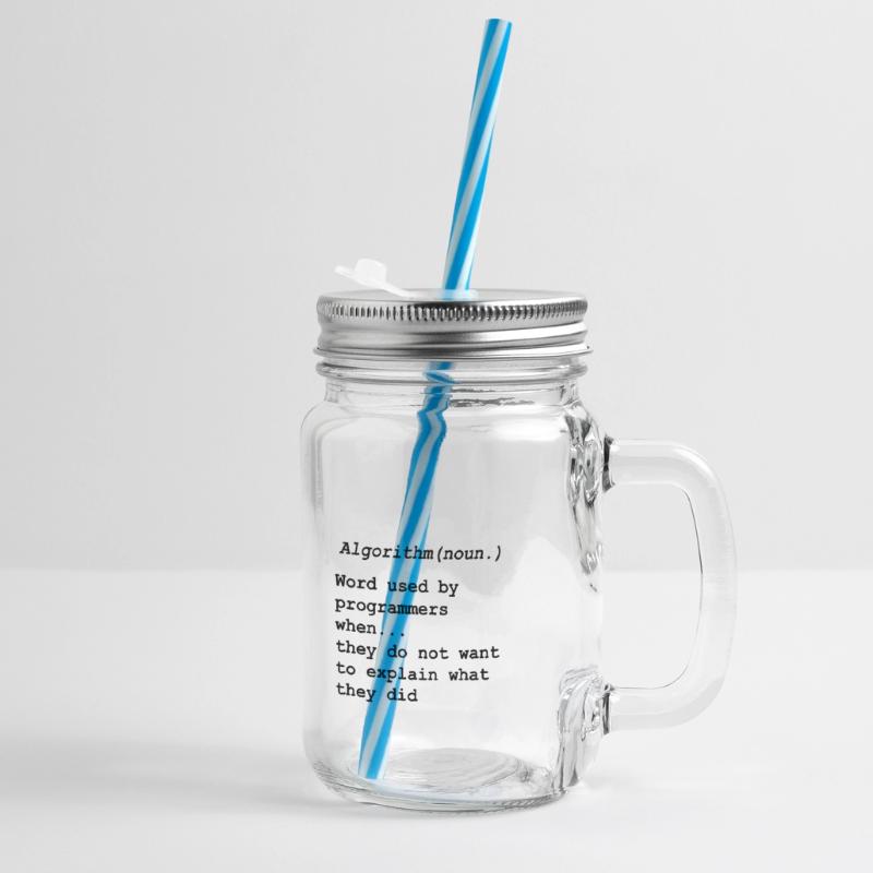 Programming programmer computer scientist computer science Glass jar with handle and screw cap