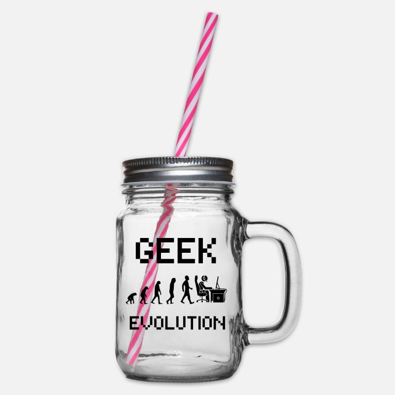 Geek evolution - Gamer evolution - Henkelglas mit Schraubdeckel - Klar