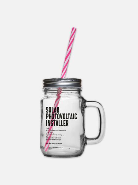 Solar-Photovoltaik-Installateur Geschenk lustige Job-Titel - Henkelglas mit Schraubdeckel - Klar