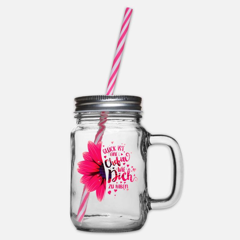 Best Chef Cup - Glass jar with handle and screw cap - clear