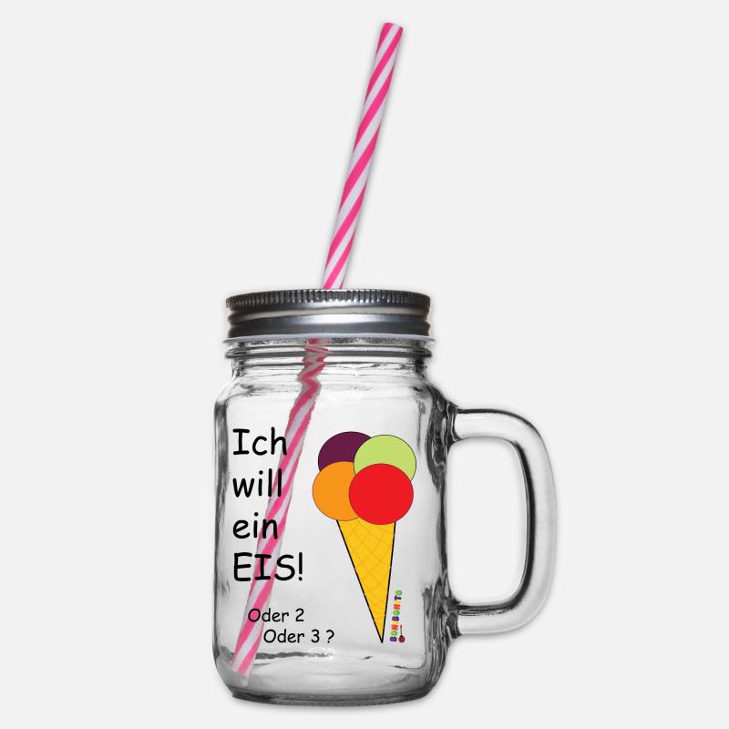 ich will ein eis - Henkelglas mit Schraubdeckel - Klar