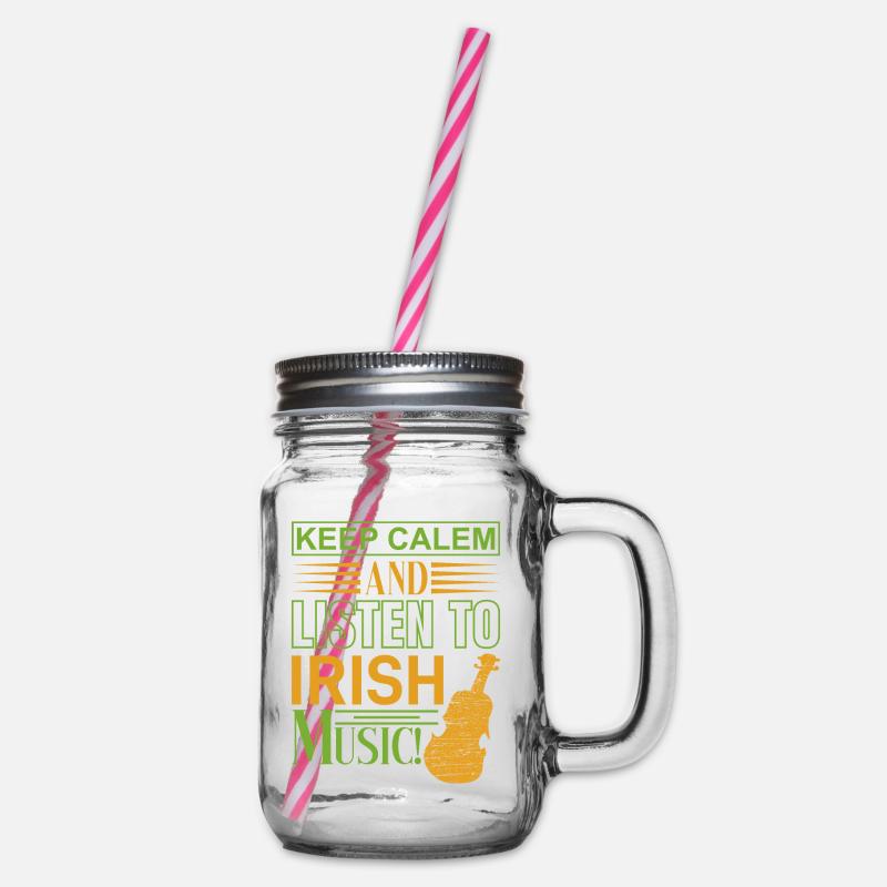 Keep Calm St. Patricks Day - Henkelglas mit Schraubdeckel - Klar