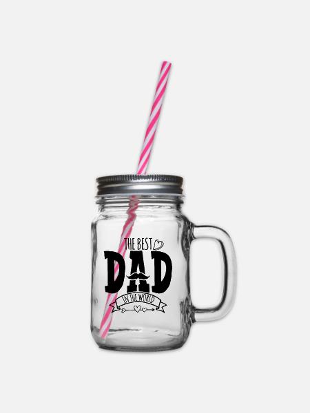 Vatertag Geschenk Bester Papa - Henkelglas mit Schraubdeckel - Klar