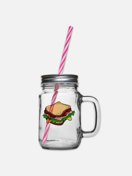 Sandwich - Henkelglas mit Schraubdeckel - Klar