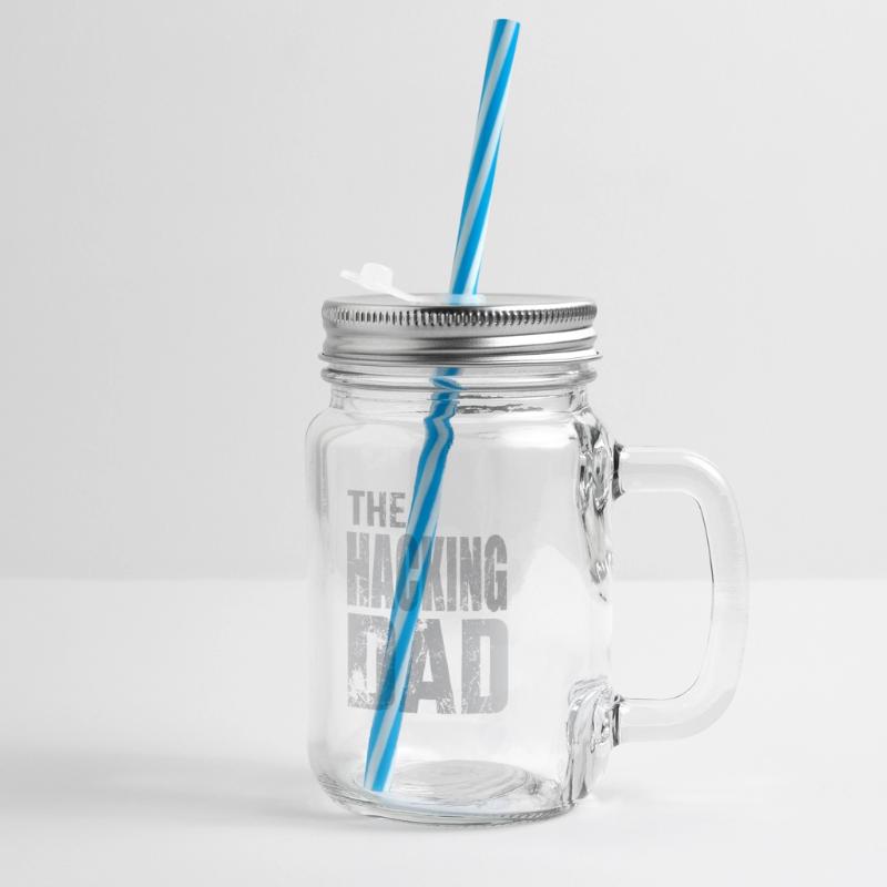 The Hacking Dad Hacker Father Papa Code Computer Glass jar with handle and screw cap