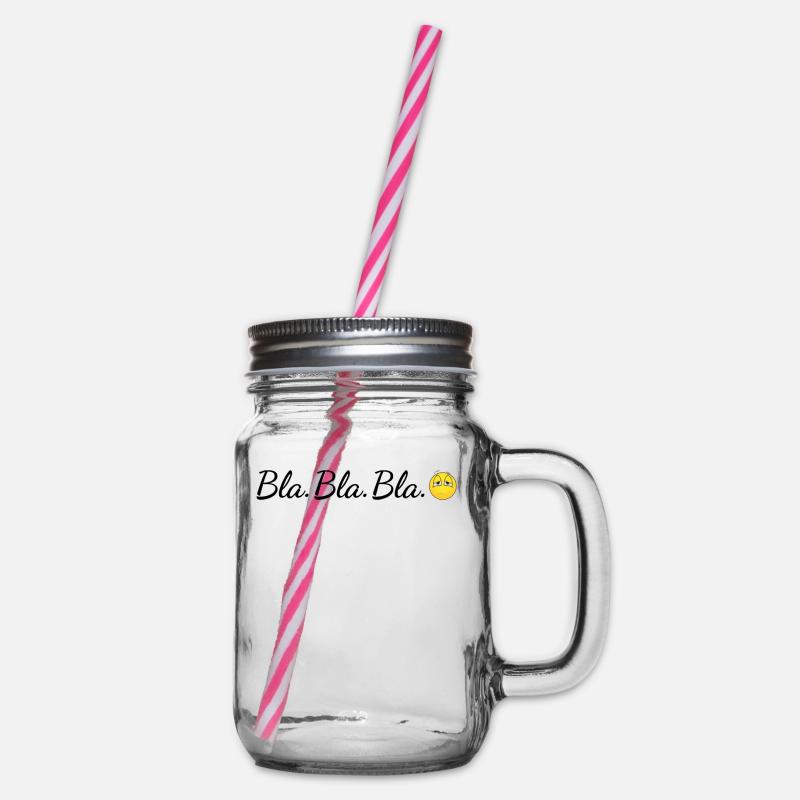 Blah Blah Blah Blahblahblah Blablabla Bla Bla Bla - Henkelglas mit Schraubdeckel - Klar