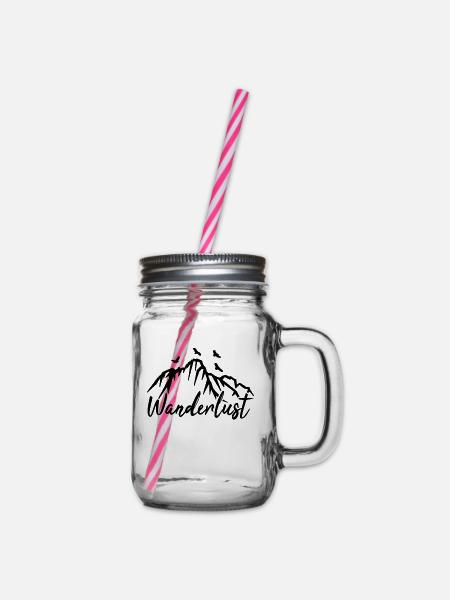 Wandern - Henkelglas mit Schraubdeckel - Klar