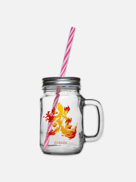 The Flame - Homura - Henkelglas mit Schraubdeckel - Klar