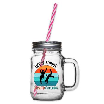 Capoeira - Glass jar with handle and screw cap - clear - Right