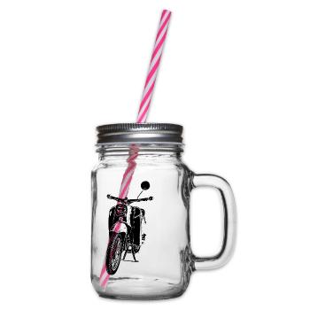 Schwalbe Moped - Henkelglas mit Schraubdeckel - Klar - Rechts
