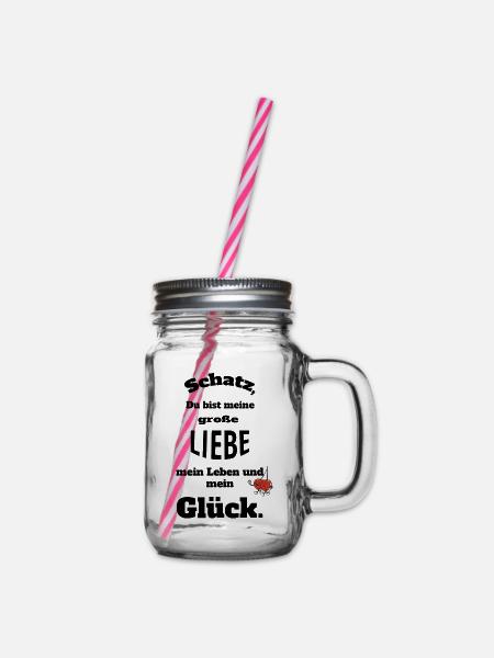Meine große Liebe - Henkelglas mit Schraubdeckel - Klar