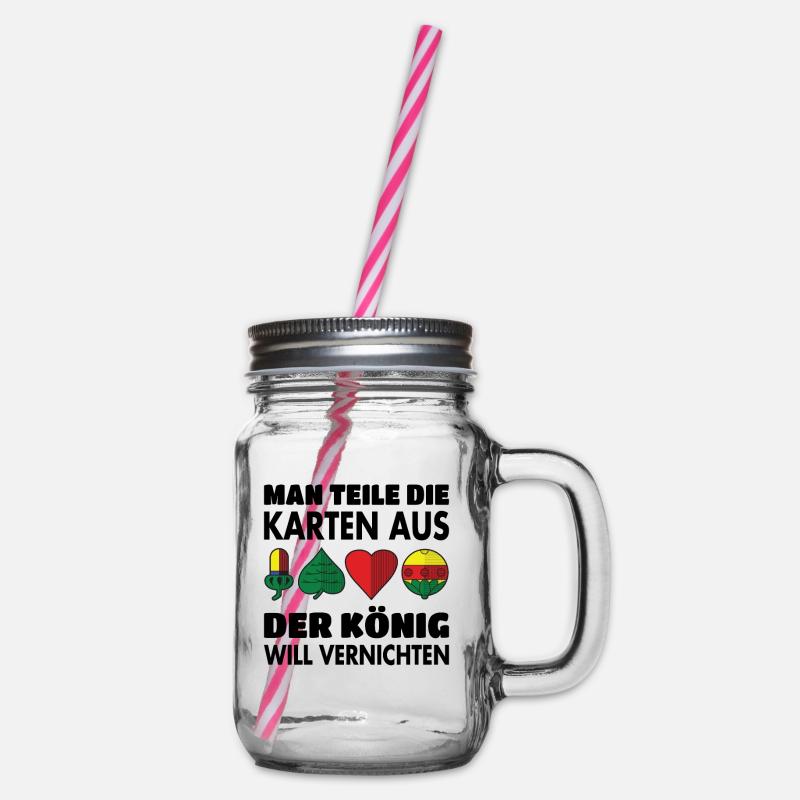 Doppelkopf - Henkelglas mit Schraubdeckel - Klar