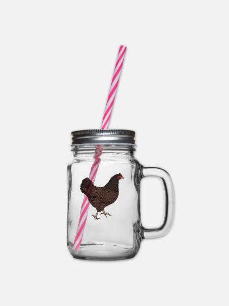Barnevelder Huhn I Chicken Geflügel Motiv für - Henkelglas mit Schraubdeckel - Klar