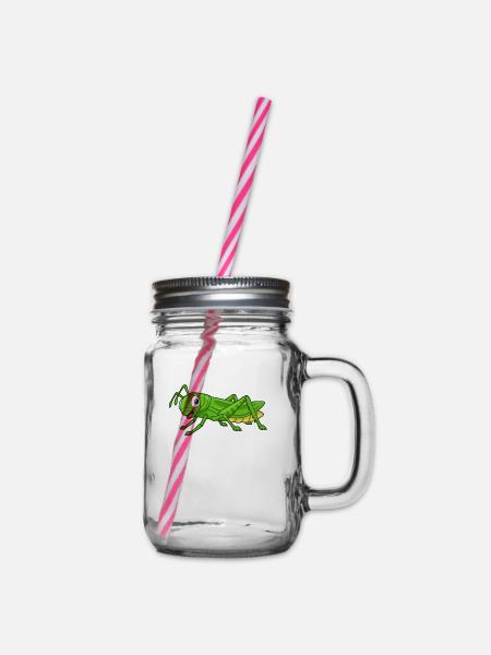 Kawaii Grashüpfer - Henkelglas mit Schraubdeckel - Klar