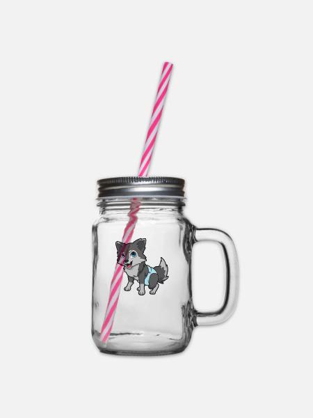 Kawaii Baby Hund - Henkelglas mit Schraubdeckel - Klar