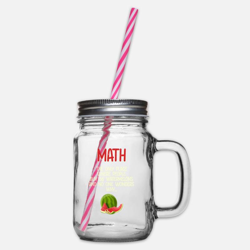 Math et pastèques Mathématiques Calcul Drôle - Bocal à boisson - transparent