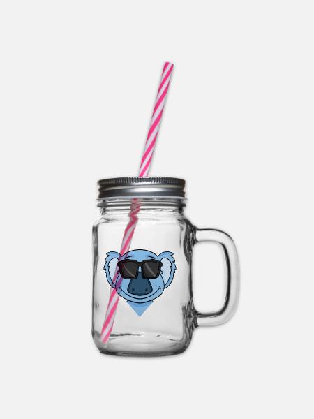 Koala mit Brille - Henkelglas mit Schraubdeckel - Klar