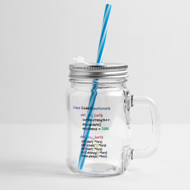 Developer Graphic Coder Programmer Computer Geek P Henkelglas mit Schraubdeckel