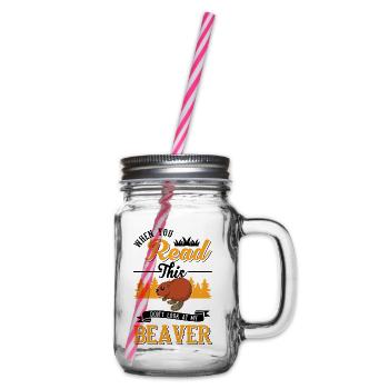 Quand vous lisez ceci Ne regardez pas mon castor - Bocal à boisson - transparent - Droite