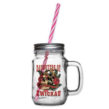 Zwickau Frau Geschenk daughters of Zwickau Frauen - Henkelglas mit Schraubdeckel - Klar - Rechts