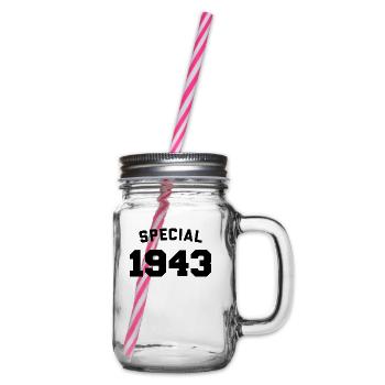 Funny Birthday Special 1943 - Glass jar with handle and screw cap - clear - Right