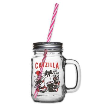Catzilla Chat Mignon Humour Japon Sushi - Bocal à boisson - transparent - Droite
